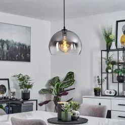 Suspension Verre Fumé-hofstein Suspension Acey Noir, 1 lumière