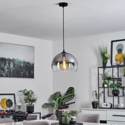 Suspension Verre Fumé-hofstein Suspension Acey Noir, 1 lumière