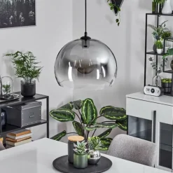 Suspension Verre Fumé-hofstein Suspension Acey Noir, 1 lumière