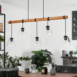 Luminaires Scandinaves-hofstein Suspension Afurada Écru, Noir, 5 lumières