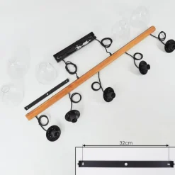 Luminaires Scandinaves-hofstein Suspension Afurada Écru, Noir, 5 lumières