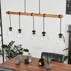 Luminaires Scandinaves-hofstein Suspension Afurada Écru, Noir, 5 lumières