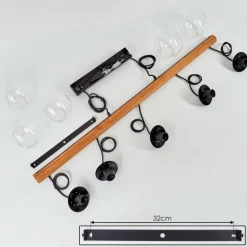 Luminaires Scandinaves-hofstein Suspension Afurada Écru, Noir, 5 lumières