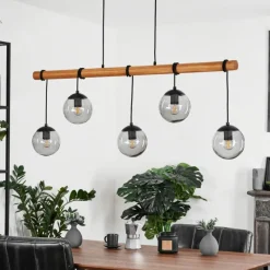 Suspension Verre Fumé-hofstein Suspension Afurada Écru, Noir, 5 lumières