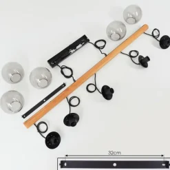 Suspension Verre Fumé-hofstein Suspension Afurada Écru, Noir, 5 lumières