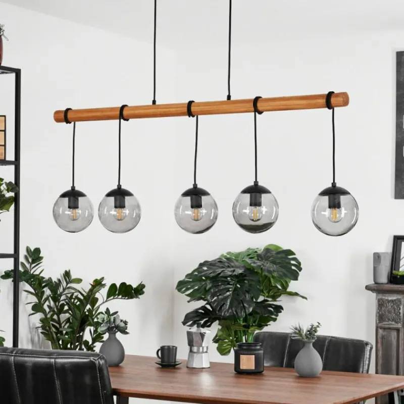 Suspension Verre Fumé-hofstein Suspension Afurada Écru, Noir, 5 lumières