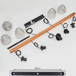 Luminaires Scandinaves-hofstein Suspension Afurada Écru, Noir, 5 lumières