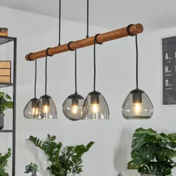 Luminaires Scandinaves-hofstein Suspension Afurada Écru, Noir, 5 lumières