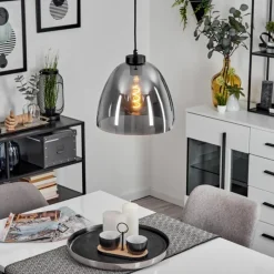 Suspension Verre Fumé-hofstein Suspension Aiguebelette Noir, 1 lumière