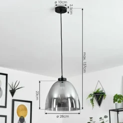 Suspension Verre Fumé-hofstein Suspension Aiguebelette Noir, 1 lumière