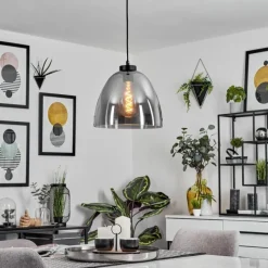 Suspension Verre Fumé-hofstein Suspension Aiguebelette Noir, 1 lumière