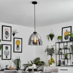 Suspension Verre Fumé-hofstein Suspension Aiguebelette Noir, 1 lumière