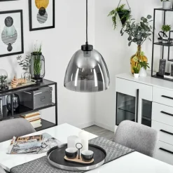 Suspension Verre Fumé-hofstein Suspension Aiguebelette Noir, 1 lumière