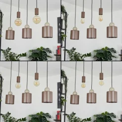 Lampes Vintages & Rétros-hofstein Suspension Alcafaz Moka, 5 lumières