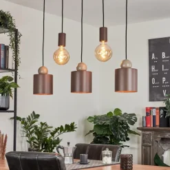 Lampes Vintages & Rétros-hofstein Suspension Alcafaz Moka, 5 lumières