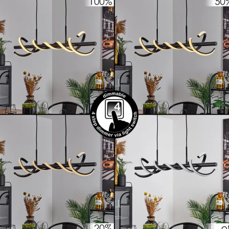 hofstein Suspension Alvarim LED Noir, 1 lumière