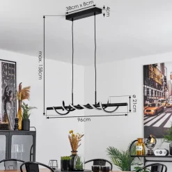 hofstein Suspension Alvarim LED Noir, 1 lumière