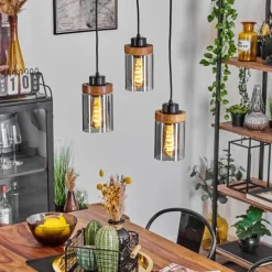 Suspension Verre Fumé-hofstein Suspension Amignon Noir, 3 lumières