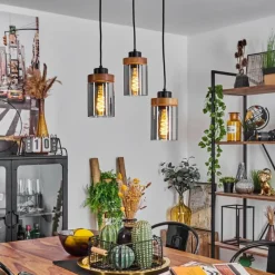 Suspension Verre Fumé-hofstein Suspension Amignon Noir, 3 lumières