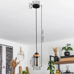 Suspension Verre Fumé-hofstein Suspension Amignon Noir, 1 lumière