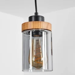 Suspension Verre Fumé-hofstein Suspension Amignon Noir, 1 lumière