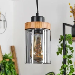 Suspension Verre Fumé-hofstein Suspension Amignon Noir, 1 lumière