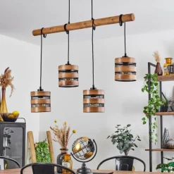 Style Boho-Chic-hofstein Suspension Anthe Écru, Noir, 4 lumières