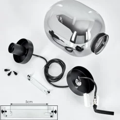 Suspension Verre Fumé-hofstein Suspension Arieux Noir, 1 lumière