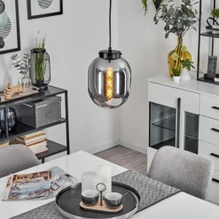 Suspension Verre Fumé-hofstein Suspension Arieux Noir, 1 lumière