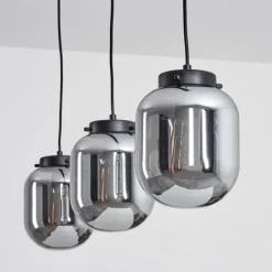 Suspension Verre Fumé-hofstein Suspension Arieux Noir, 3 lumières