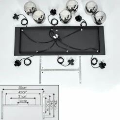 Suspension Verre Fumé-hofstein Suspension Arieux Noir, 6 lumières