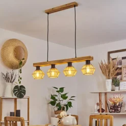 Style Boho-Chic-hofstein Suspension Auboncourt Écru, 4 lumières