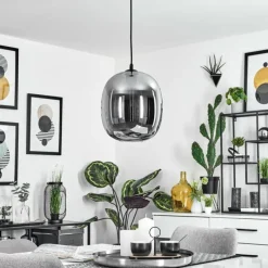 Suspension Verre Fumé-hofstein Suspension Augicourt Noir, 1 lumière