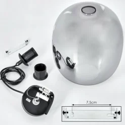 Suspension Verre Fumé-hofstein Suspension Augicourt Noir, 1 lumière