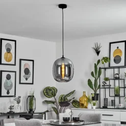 Suspension Verre Fumé-hofstein Suspension Augicourt Noir, 1 lumière