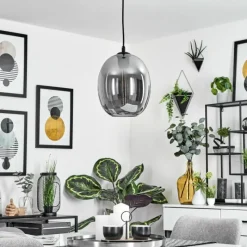 Suspension Verre Fumé-hofstein Suspension Augicourt Noir, 1 lumière