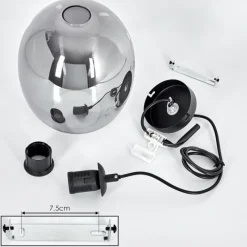 Suspension Verre Fumé-hofstein Suspension Augicourt Noir, 1 lumière