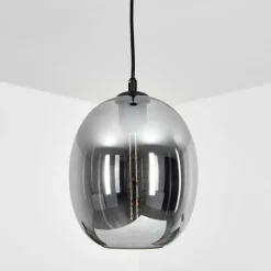 Suspension Verre Fumé-hofstein Suspension Augicourt Noir, 1 lumière