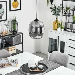 Suspension Verre Fumé-hofstein Suspension Augicourt Noir, 1 lumière