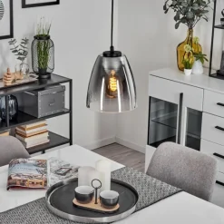 Suspension Verre Fumé-hofstein Suspension Autry Noir, 1 lumière