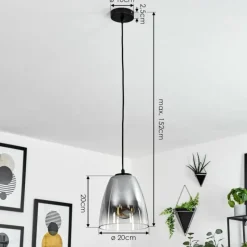 Suspension Verre Fumé-hofstein Suspension Autry Noir, 1 lumière