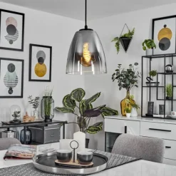 Suspension Verre Fumé-hofstein Suspension Autry Noir, 1 lumière