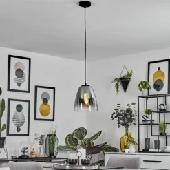 Suspension Verre Fumé-hofstein Suspension Autry Noir, 1 lumière