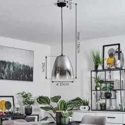 Suspension Verre Fumé-hofstein Suspension Autry Noir, 1 lumière