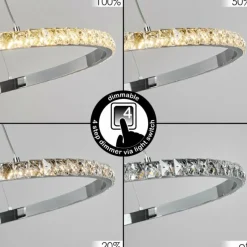 hofstein Suspension Avelar LED Chrome, Transparent, 1 lumière