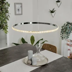 hofstein Suspension Avelar LED Chrome, Transparent, 1 lumière