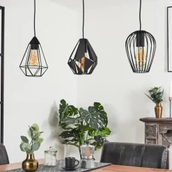 Lampes Vintages & Rétros-hofstein Suspension Aveloso Noir, 3 lumières