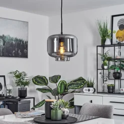 Suspension Verre Fumé-hofstein Suspension Banhos Noir, 1 lumière