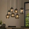 Suspension Verre Fumé-hofstein Suspension Barcarena Noir, 7 lumières