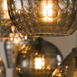 Suspension Verre Fumé-hofstein Suspension Barcarena Noir, 7 lumières